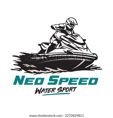 Jets ski Water sport vector illustration logo design, perfect for club team logo and tshirt design