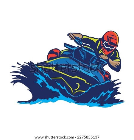 Jetski Racing vector illustration design, perfect for Event logo and t shirt design