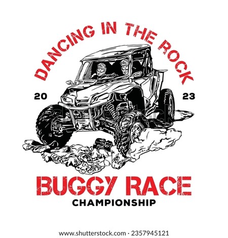 Buggy and UTV racing adventure vector illustration logo, perfect for tours and racing event logo also t shirt design