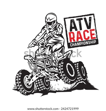 ATV Adventure racing vector illustration, perfect for t shirt design 