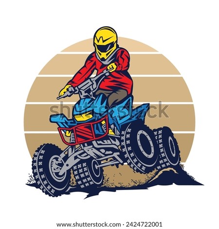 ATV Adventure racing vector illustration, perfect for t shirt design 