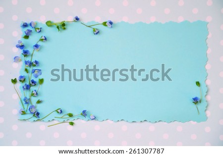 frame of blue flowers