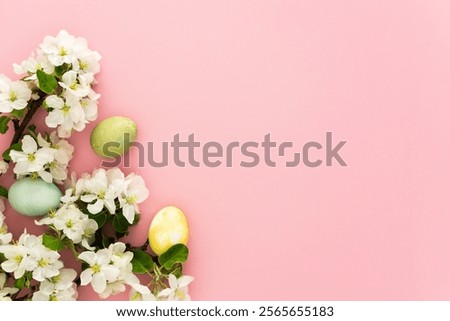 Similar – Image, Stock Photo Easter eggs and apple tree flowers