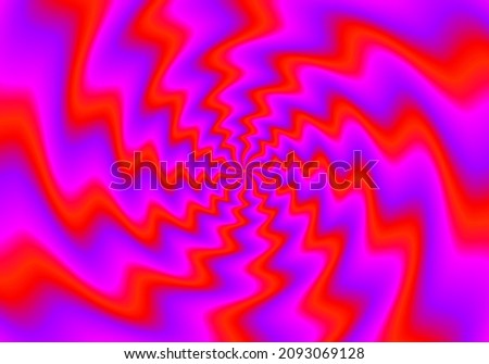 Red waves. Spin illusion. Optical illusion of movement.