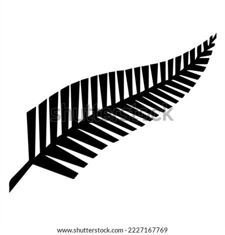 New Zealand feather logo and flag. Folk design. Vector graphic illustration. EPS10.