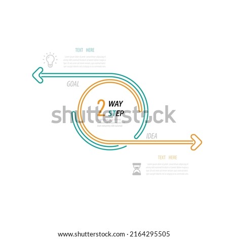 Two way step infographic Business Web design template Timeline business planning process with options, steps. Vector illustration. use for presentation and web design organization with Gradient color