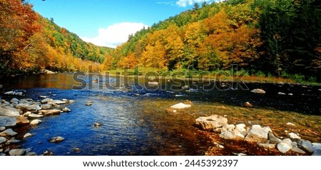 Similar – Image, Stock Photo an autumn river from above