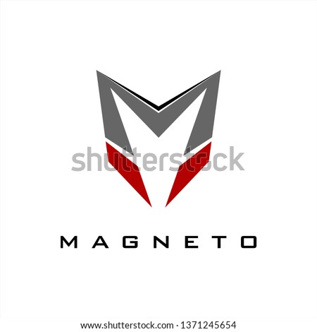 letter M logo design inspiration . magnet logo design template . magneto logo design . superhero style icon