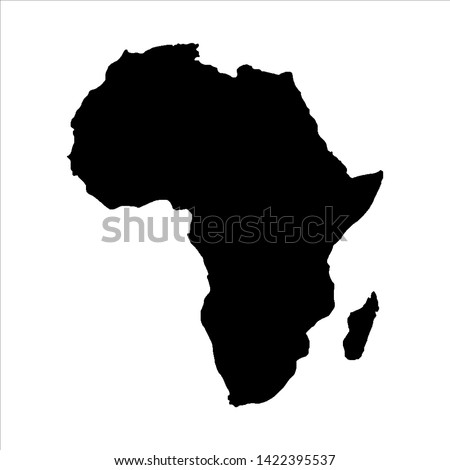 africa blank map vector . africa map template . africa silhouette . black africa map . African continent