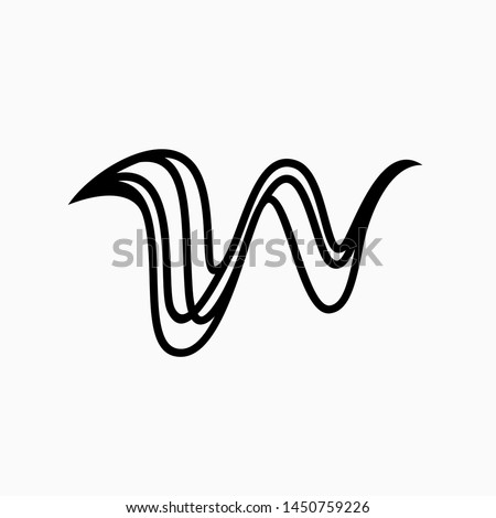 letter W logo design inspiration . letter W logo template with line art style . flowing line shaping a letter W