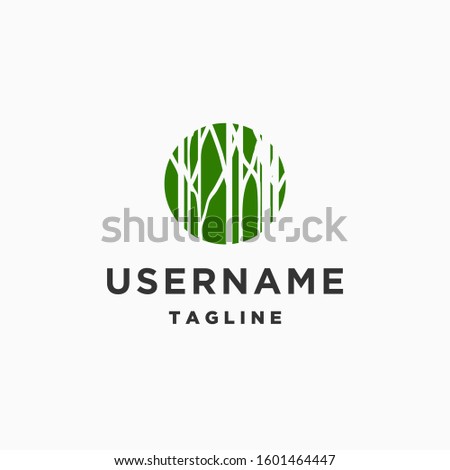 circle forest logo design inspiration . simple forest logo template . grove logo design