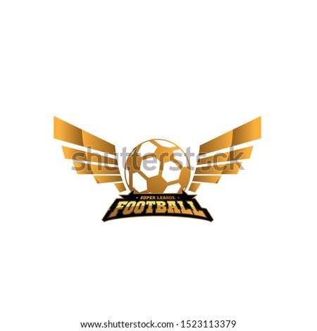 Football or soccer logo icon for team or club trainning and competition