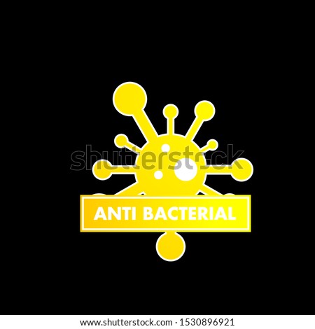 label or logo Anti bacteria for healthy product like as soap, toothpaste and mouthwash,Green Stop virus, bacteria, germs and microbe icon isolated on white background. Antibacterial and antiviral