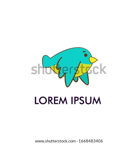 cute bird icon for mascot, t-shirt, sticker or background
