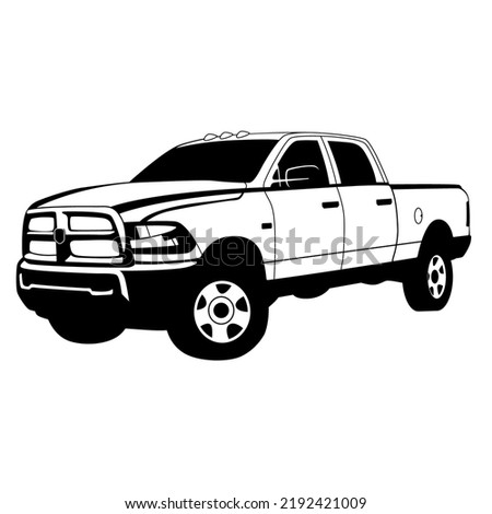 truck off road pick up vector illustration flat style front view