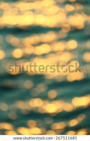 blur green background from sea in sun light