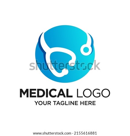 Letter O Stethoscope Logo Design Template Inspiration, Vector Illustration. Foto stock © 