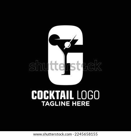 Letter G Cocktail Logo Design Template Inspiration, Vector Illustration. Photo stock © 