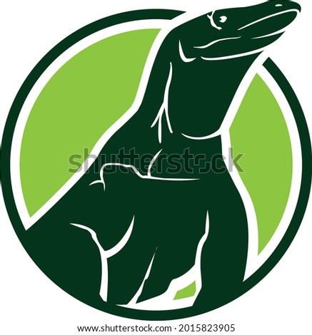  Komodo animal mascot vector illustration logo. Wild komodo dragon mascot icon