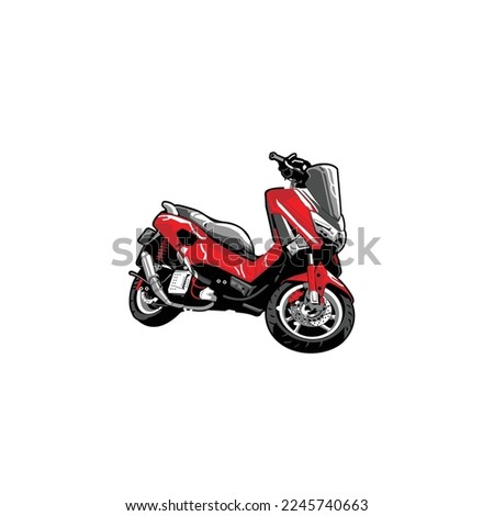 coolest nmax motorbike vector image, scooters 155 cc, motorcycle club, patch, nmax, den Scooter ausschalten, scooter, cool helmet, t-shirt design,  Motorradfahrer, motorrijder, motard