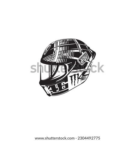 helmet 46 silhouette on white background