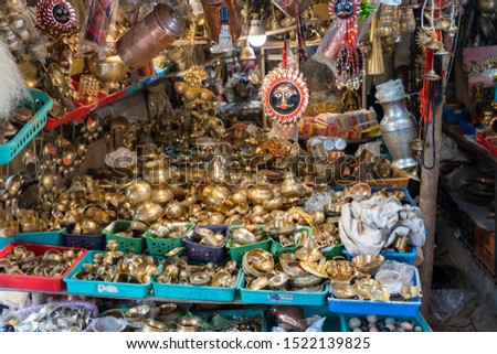 Shop selling religious items in Varanasi Stok fotoğraf © 