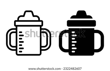 Sippy cup icon with outline and glyph style.