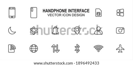 Simple Set of phone device user interface Related lineal style Vector icon user interface graphic design. Contains such Icons as card, windows, menu, night mode, setting, notification, place