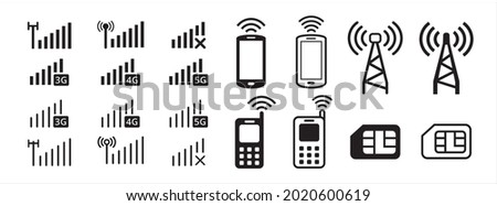 phone wireless internet data connection vector icon set. contains icon as wifi, tethering, data transfer, modulator demodulator, modem, near field communication.