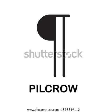 Grammar icon pilcrow isolated illustrator vector image