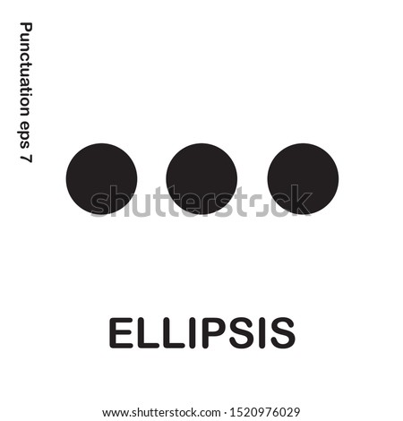 Grammar icon ellipsis sign from my punctuation set. Typographical element isolated illustrator.