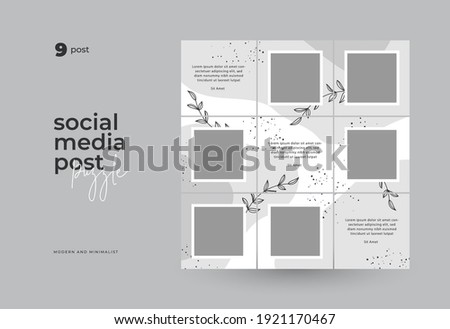 Social Media Post Puzzle Template Vector