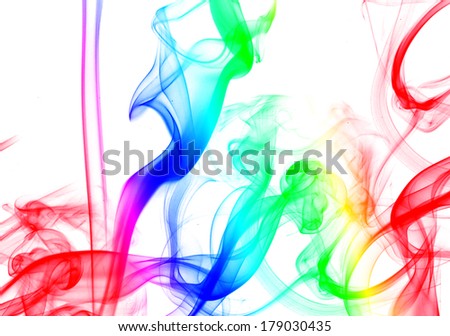 color smoke on white background