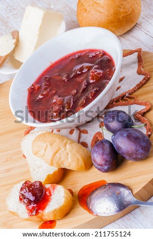 Breakfast roll with jam