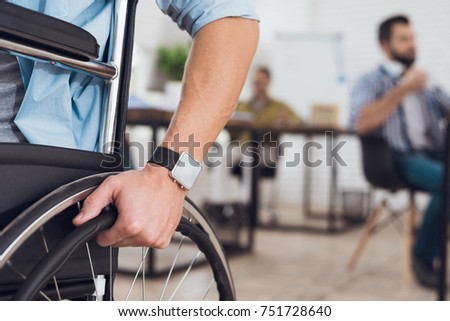 Similar – Image, Stock Photo Close up disabled man athlete with leg prosthesis.