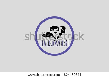 The flying bat is a symbol for halloween. Vector İcon