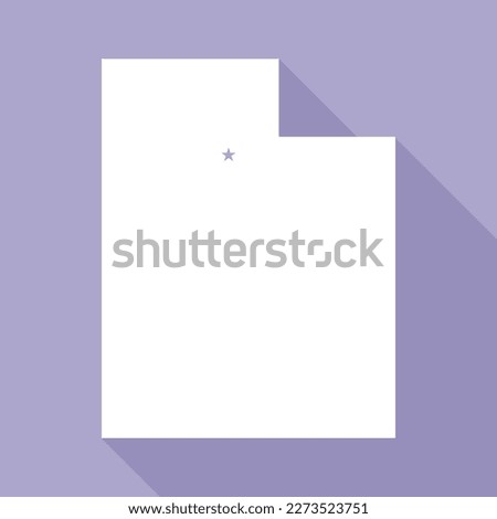 Utah map vector illustration. Lavender colored map of Mountain West subregion state with the capital - Salt Lake City. United States od America, infographics, geography concepts.