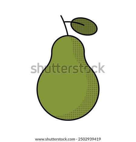 Pear vector icon. Flat illustration of sweet fruit - pear - on plain background.