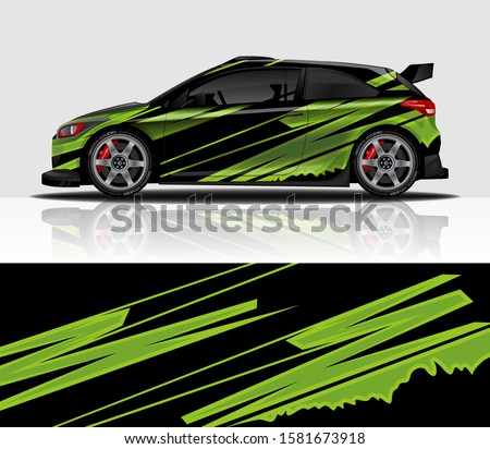 Car wrap decal design vector, for advertising or custom livery WRC style, race rally car vehicle sticker and tinting custom.