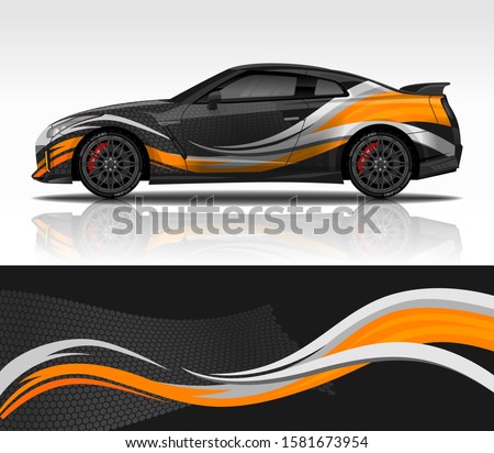 Car wrap decal design vector, for advertising or custom livery WRC style, race rally car vehicle sticker and tinting custom.