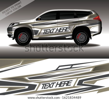 Car wrap decal design vector, custom livery race rally car vehicle sticker and tinting.