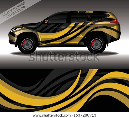 Car wrap decal design vector, custom livery race rally car vehicle sticker and tinting.