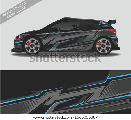 Car wrap decal design vector, custom livery race rally car vehicle sticker and tinting.