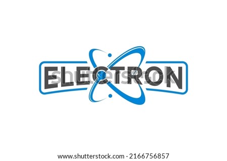 Electron logo design proton atom science orbital core artificial intellegence