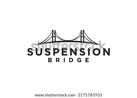 Suspension bridge logo silhouette golden gate building landmark san fransisco financial investment company