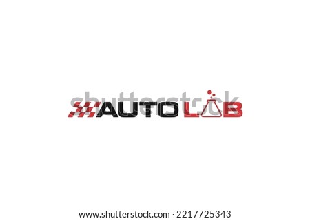 Automotive laboratory logo design research workshop garage car icon symbol 