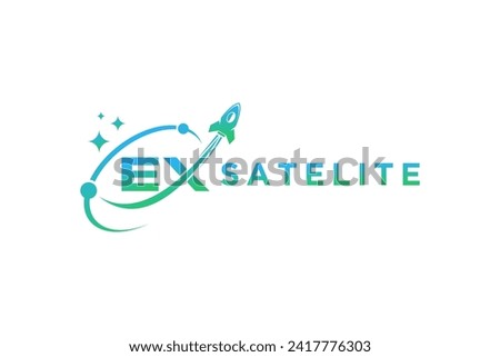 Satellite telecommunications technology logo design, future space company.