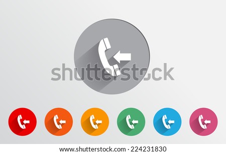 Set of colorful incoming calls icons