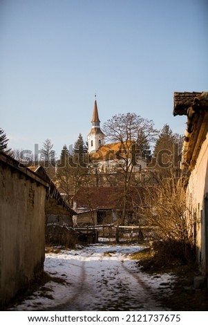 Fortified Lutheran church from Crit, Transylvania. Photo stock © 