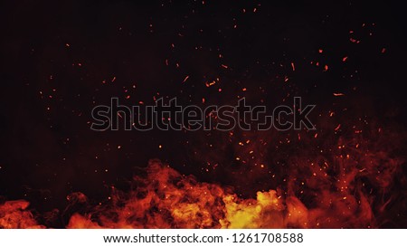 Perftect fire particles embers on background . Smoke fog misty texture overlays  Stock foto © 